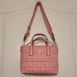 Guess Pink Mini Tote Bag With Matching Pouch Bag